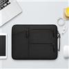 Generic Custodia nera per computer portatile con tasche frontali, borsa da trasporto in poliestere per notebook, tablet, caricabatterie, mouse, cavi, lavoro e viaggi (30 cm di lunghezza x 20 cm di larghezza x