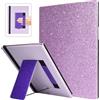 Caweet Custodia con supporto per Remarkable Paper Pro 11,8 pollici 2024, guscio posteriore rigido protettivo auto sleep/wake Book Folio cover con portapenne e cinturino da polso, glitter Purole