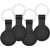 Generic Confezione da 4 custodie in silicone compatibili con portachiavi AirTag, custodia protettiva in silicone con anello portachiavi - (nero)