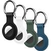 KOKOKA 4 Pezzi KOKOKA Custodia Protettiva Compatibile con Airtag, Silicone Anti-Graffio Antiurto Portachiavi Cover Case per Dimestico Bagaglio Chiave Bambini, Nero Bianco Dark Green Midnight Blue