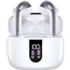 Greencho Cuffie Bluetooth, auricolari wireless, auricolari in-ear, cuffie senza fili, Bluetooth, cuffie con controllo touch, cancellazione del rumore, impermeabile, Bluetooth 5.3 (bianco)