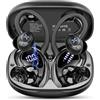 Poounur Cuffie Bluetooth Sport, in Ear Cuffie Bluetooth 5.4 con 3D Bass HiFi Stereo 75 ore 4 ENC Cancelling Mic Ear Buds, IP7 Impermeabile Auricolari per Corsa Gym, Dual LED Display