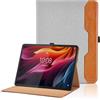 Oduio Custodia per Lenovo Tab K11 Plus/Lenovo Tab M11 Plus 11.45 2024 Cover in PU Case Coperchio Tablet con Tasca, Portapenne Multi-Angli Supporto Pieghevole Cover Protettiva con Funzione Supporto, Grigio