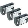 vhbw 3x batteria compatibile con Sigma SD Quattro fotocamera (2000mAh, 7,2V, Li-Ion)