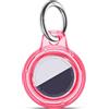 TNSNK Custodia per AirTag Portachiavi, Clear Bright Red | Impermeabile, chiusura girevole, antigraffio e antiurto, senza perdita di segnale. Per bici e animali. Materiale: PC+TPU.