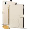 Generico DayQiQiPu Custodia per Honor Pad 10 (12,1 Pollici) PU Pelle Motivo 3D a Forma di Gatto Cover Flip con Supporto Custodie Portafoglio Caso Bianco Sporco con Catena Metallica