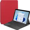 Kepuch Custer Cover per Microsoft Surface PRO 8,PU-Pelle Case Custodia per Microsoft Surface PRO 8 - Rosso