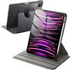 JETech Custodia Girevole per iPad Pro 11 4/3, Grigio Siderale | Cover per 2022/2021 Modello, Supporto Rotante 360°, Retro Trasparente, Porta Pencil, Protezione Completa, Antiurto