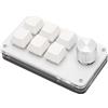 Zunate Tastiera Meccanica a Una Mano a 6 Tasti, Tastiera Macro Programmabile Cablata con Manopola, Programmazione Personalizzata di Tutte Le Funzioni Chiave per Tastiera Windows (Bianco)