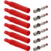DEARMAMY 6 Pezzi Connettori Banana 4mm in Metallo e Plastica | Design di Sicurezza Resistente al Calore, Interfaccia Standard, Rosso, per Teatro e Applicazioni Ingegneristiche