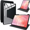 Lemxiee Cover per Samsung Galaxy Tab S12 Ultra & Tab S11 Ultra 14.6 Case per supporto rotante & Slot per penna Custodia in pelle PU + Acrilico trasparente