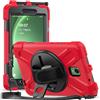 FONREST Custodia robusta per Samsung Galaxy Tab Active5 5G 8'' (SM-X300/X306B 2024)/Active 3 T570/T575 con cavalletto girevole a 360°, resistente e antiurto, con mano/tracolla (rosso)