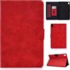 Generico DayQiQiPu Custodia per Xiaomi Poco Pad M1 (2509ARPBDG) 12,1 Pollici Cover Stile Retro in PU pelle Copertura Flip Leggera con Supporto Portafoglio con Auto Sleep/Wake, Rosso