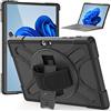 Gerutek Cover per Microsoft Surface Go 4/Go3/Go2/Go1 10,5 Pollici, Nero | Custodia Robusta Antiurto con [Supporto e Cinghia da Polso][Tastiera Installabile]