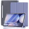 DAORANGE Custodia Cover per Samsung Galaxy Tab S10+ Plus 2024 / S9 FE+ Plus / S9+ Plus 2023 12,4 Pollici con Portapenne, Cover Ultra-sottile Leggero, Funzione Auto Svegliati/Sonno (BluViola)
