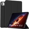 MGUEIAO Cover Compatibile con Honor MagicPad 4 12.3 2026, Custodia in Pelle PU Ultrasottile con Supporto Trifold, Retro in TPU Morbido, Antiurto - Black