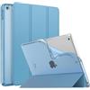 MoKo Cover per iPad 9a/8a/7a Gen 10,2 2021/2020/2019, Blu Nebbioso | iPad Cover in TPU e Pelle PU Semi-Trasparente Sostegno Supporto Sottile con Morbido TPU Cover con Auto Svegliati/Sonno