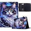 TEDTIKJT Custodia per Samsung Galaxy Tab S6 Lite 10.4, 2024/2022/2020 P610 P620, in pelle PU, con scomparto per carte di credito, supporto per tablet Samsung Tab S6 Lite, motivo: gatto macchiato di
