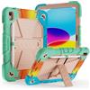 GKABXY Custodia per iPad (A16) 11/10 generazione 11/10.9 pollici 2025/2022, tracolla e portapenne, custodia antiurto Military iPad 11/10 generazione, mimetico+rosa