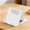 Generic Supporto multifunzionale in plastica per cellulare da scrivania, pieghevole, supporto per tablet, supporto per cellulare, supporto pieghevole tascabile - Bianco