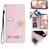 Jeffene Custodia Portafoglio per Samsung Galaxy S10e Porta Carte,Rosa | Flip Cover in Pelle PU, Design Gatto Carino, Con Cordino, Chiusura Magnetica, Antiurto, 3 Porta Carte, Supporto Stand