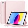 Vobafe Cover per iPad A16 11ª gen 2025 / iPad 10ª gen 2022 (11/10,9 pollici), custodia folio resistente con vano pennino e supporto multiangolo, Rosa sabbia