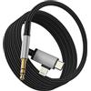 zoyuzan Cavo Lightning AUX, adattatore USB C a jack per auto, compatibile con Samsung S25, per iPhone 17, 16, 15, 14 Pro Max, per porte Apple da 3,5 mm, jack per cuffie, cavo audio splitter per iPad