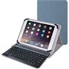 ENJOY-UNIQUE Custodia Tablet 10 pollici, Cover Custodia Tablet 10.1 Universale con Tastiera Bluetooth,in canapa,compatibile con Lenovo m10 Samsung tab a galaxy tab a6 Mediapad t5 t3 Teclast da 10,1 a 10,8 (blu)