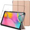 ebestStar - Cover per Samsung Galaxy Tab A 10.1 2019 T510 T515, Custodia Protezione Flip Magnetica, Slim Case Sottile Pelle PU, Dorato + Vetro Temperato