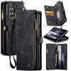 UFinetech Custodia per Samsung Z Fold 6, Portafoglio Multifunzionale Cover Galaxy Z Fold6, Fessure Carte, Tasca con Cerniera, Supporto S-Pen, Antiurto, Ricarica Wireless, Cinturino Rimovibile, Nero