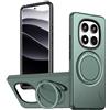 Generic Custodia magnetica per Xiaomi Redmi Note 14/14 Pro/14 Pro Plus/15/15 Pro/15 Pro Plus 5G, cavalletto girevole a 360°, custodia per telefono antiurto supporto magnetico per auto (verde, Note 15 5G)