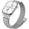Fullmosa Cinturino Milanese per Apple Watch 40mm 42mm Serie 12 11, Argento | Chiusura Magnetico Regolabile Diamante Sottile Elegante Cinturini Acciaio da Donna per iWatch SE3/2 Serie 10 9 8 7 6 5 4 41mm