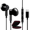 ACOCOBUY Auricolari USB C Cuffie per Samsung A17/A16/A56/A36/S26/S25/S24 | HiFi Stereo Magnetico Auricolare USB Tipo C Auricolare con Microfono per iPhone 17 16 15 per Pixel 10a 9a per Mi 15T 17 nero