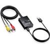 eSynic 1080P Convertitore HDMI Femmina a RCA Maschio con 60cm Cavo 3RCA Integrato, Adattatore HDMI a AV Composito con Selettore PAL/NTSC, Plug & Play per Fire TV Stick Laptop a TV Vecchie