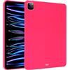 Generic Custodia morbida in silicone compatibile con iPad Pro da 12,9 2018/2020/2021/2022, sottile, leggera, opaca, in TPU antiurto, protettiva per iPad Pro da 12,9 pollici (rosso rosa)