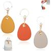 AWOXIHJ 3pcs Airtags Portachiavi in PU Pelle, Porta Air Tag per GSP Apple, Airtag Cover per Chiavi Zaini e Animale, Portatile, Anti-graffio, Mantiene un Segnale Forte.(Arancione,Giallo,Grigio)