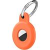 Ainiv Portachiavi per Airtag, Custodia per Airtag Portachiavi in Spesso Silicone, Localizzatore di Chiavi per Airtags Portatile per Zaini e Animali Domestici, Mini Cover Protettiva Tracker, Arancia