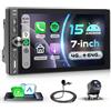 VECHTEL 2 Din Autoradio 7'' Incell HD Schermo Tattile, 4G+64G Android 15 Carplay Android Auto Senza Fili, GPS Navigazione Bluetooth EQ Radio FM/RDS, Wi-Fi Mirror Link USB/Type-C Supporto Telecamera