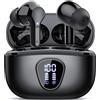 BESNOOW Cuffie Bluetooth, Auricolari Bluetooth 5.4 con Stereo HiFi, Cuffie Wireless in Ear 4 Mic ENC Cancellazione Rumore, 40 Ore, LED Display, USB-C, IP7 Impermeabili Cuffiette Sport per iOS Android, Nero