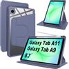 Lemxiee Cover per Samsung Galaxy Tab A11 & A9 8.7 Case per supporto rotante & Slot per penna Custodia in pelle PU + Acrilico trasparente
