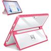 SSS·GRGB Custodia versione aggiornata per Microsoft Surface Pro 11/10/9/8 13 pollici, custodia robusta all-in-one compatibile con tastiere di tipo, trasparente e rosso