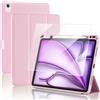 ProCase Cover con Pellicola Protettiva per iPad Air 11 Pollici M4 2026/M3 2025/M2 2030 con Portapenne, Custodia a tripla protezione per,Auto Sleep/Wake -Rosa chiaro