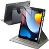 JETech Custodia Girevole per iPad 9ª/8ª/7ª Gen 10,2, Grigio Siderale | Cover per 10,2 2021/2020/2019 Modello, Supporto Rotante 360°, Retro Trasparente, Porta Pencil, Protezione Completa
