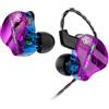 keephifi CCZ DC01 Pro IEM - Auricolari in-ear con cavo, bassi 1DD, a forma di V, con cavi OFC staccabili a 2 pin Z, per musicisti, gamer, batteristi (viola, senza micro)
