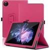 Envibe Custodia per DOOGEE T30 Max 12.4 Pollici, Cover Tablet DOOGEE T30 Max, Copertura Protettiva Pieghevole con Supporto per Matita e Cinturino da Polso, Protezione Completa. (Rosso)