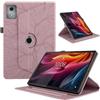 TEDTIKJT Custodia per Lenovo Tab M11 Plus/K11 Plus 11.45 Pollice 2024 Tablet, Pelle PU 360 Ruotabile Supporto Flip Protettiva Cover, Oro Rosa Albero