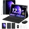 TABWEE Tablet 12 Pollici con Tastiera, 48 GB RAM+ 256 GB ROM, 10000 mAh | 1600*2400 QHD+, Widevine L1, 16 MP+8 MP, Gemini AI , GPS, Tablet in Offerta con Sim (Garanzia di 4 Anni)