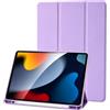 Palkitsee Custodia Cover Compatibile con iPad 9 8 7 Generazione (10.2 Pollici, 2021/2020/2019), Supporta la Carica di Pencil 2nd Gen, Auto Sveglia/Sonno (Viola)