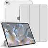 FINTIE Cover per iPad Pro 13 Pollici (M5 2025 / M4 2024) con Portapenna | Sottile Leggero Custodia Posteriore Opaca Traslucida Cover in Morbido TPU con Auto Sveglia/Sonno, Argento