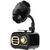 Hakeeta Altoparlante Portatile Bluetooth, Mini Altoparlante Bluetooth retrò a Forma di grammofono, Scheda Plug-in di Supporto, Ampia compatibilità, Batteria Integrata con Grande capacità(Nero)